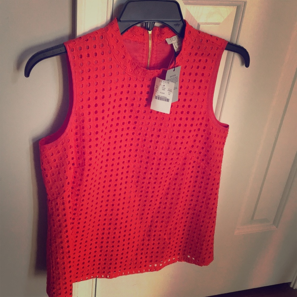 JCrew Petite Eyelet Shell Top